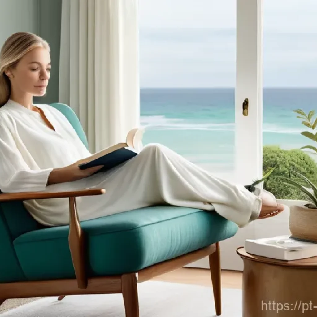 컬러테라피와 집단 치료의 효과 - **Prompt 1: Serene Coastal Retreat for Reflection**
"An indoor scene depicting a tranquil and el...