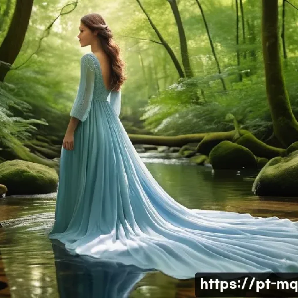 컬러테라피의 심리적 이점 - **Prompt: Serene Nature's Embrace**
"A young woman, gracefully poised and modestly dressed in fl...